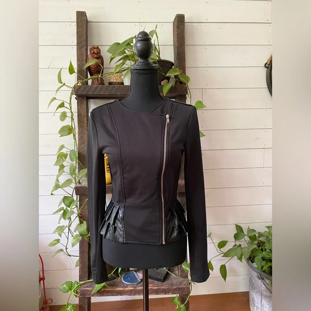 Olsenboye: Black Women's Baddie Jacket with Pleated Detail